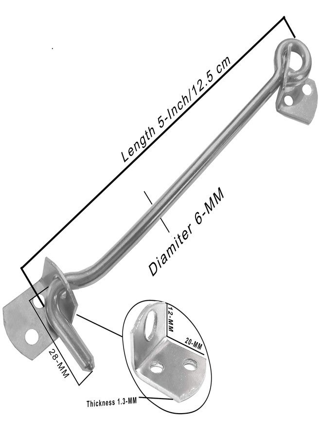 أتلانتيك خطاف باب/خطاف نافذة/مزلاج نافذة من الفولاذ المقاوم للصدأ من أتلانتيك للمنازل والمكاتب والفنادق والمراكز التجارية (5 بوصة × 6 مم، لمسة نهائية غير لامعة، عبوة من 24 قطعة) - Image 3
